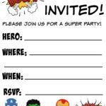 12 FREE Printable Blank Superhero Birthday Invitation Template FREE