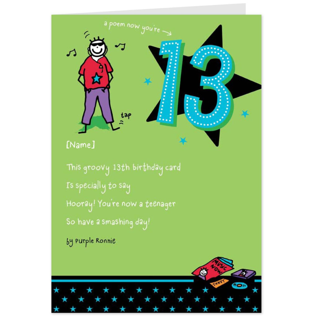 13Th Birthday Cards Printable Free Free Printable