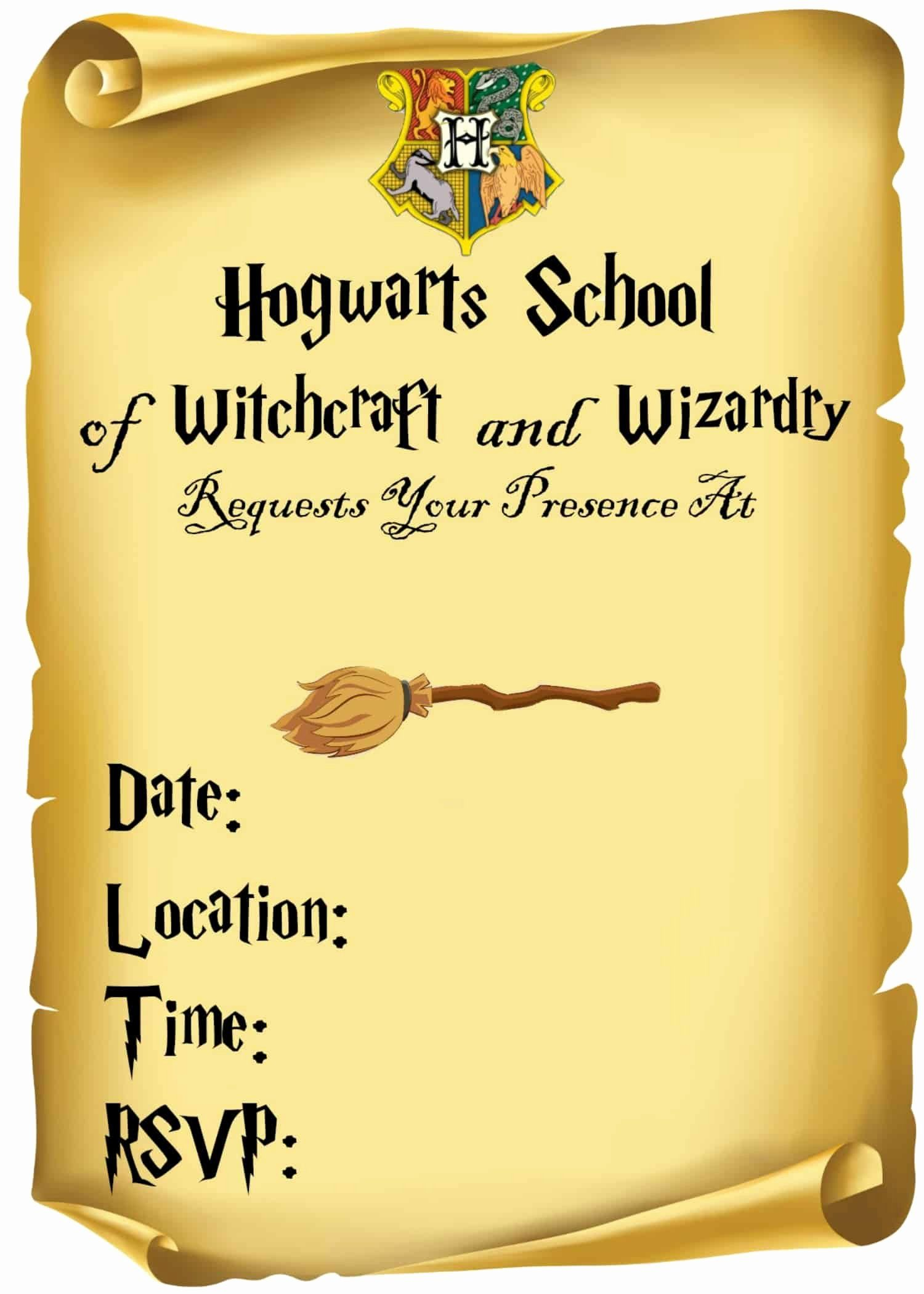 40 Editable Birthday Invitations Templates Free Harry Potter