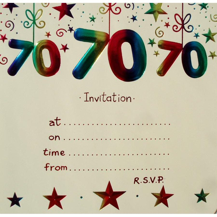 70th Birthday Invitation Template Free Addictionary