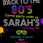 80s Party Invitation Template Awesome Best 25 Neon Birthday Parties