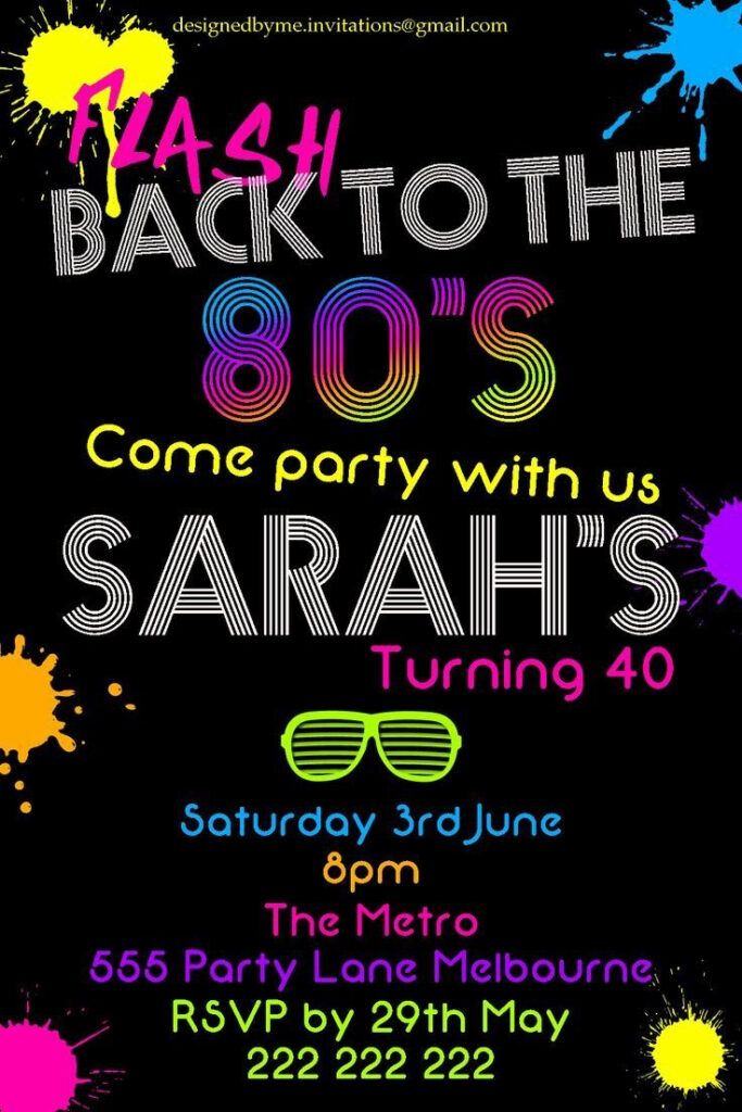 80s Party Invitation Template Awesome Best 25 Neon Birthday Parties 
