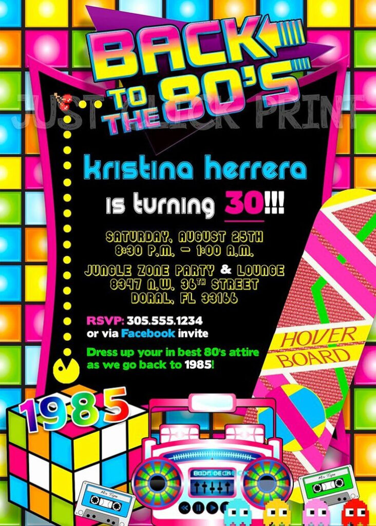 80s Party Invitations Template Free New 80s Birthday Party Invitations 