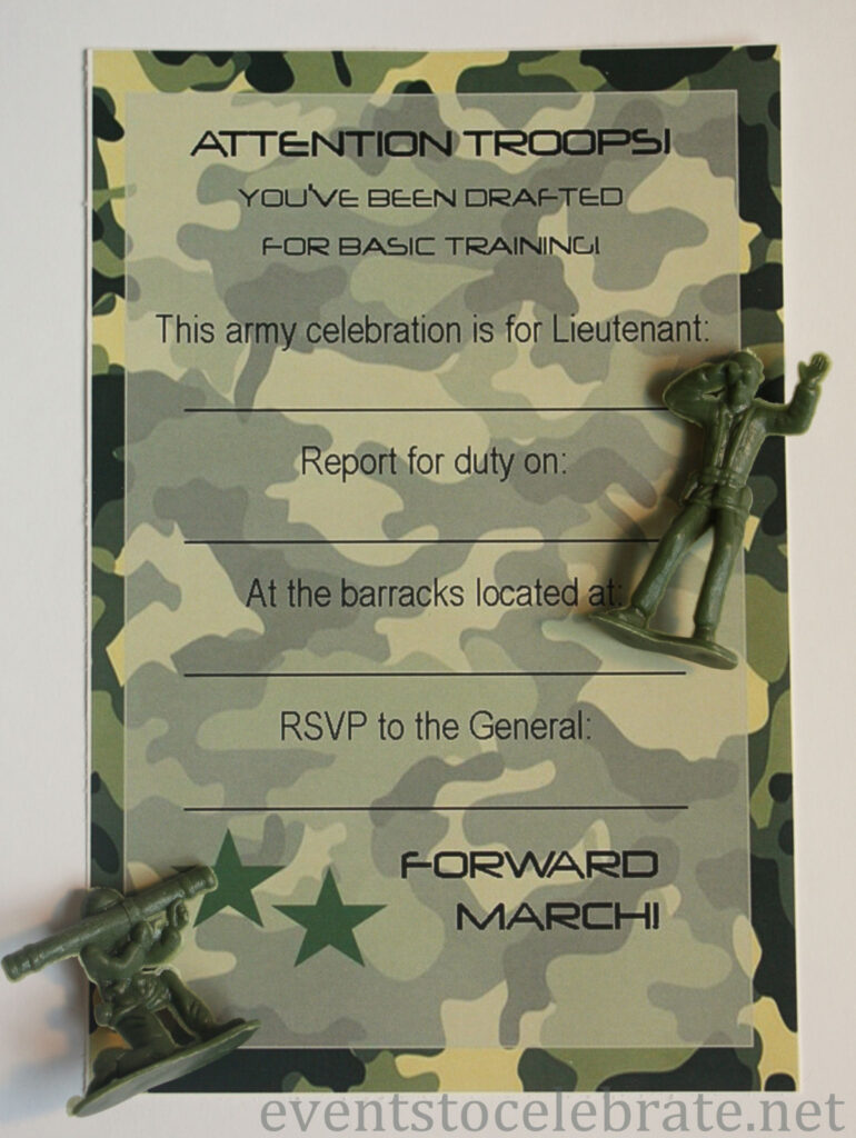 Army Birthday Invitation Template Army Birthday Parties Birthday 