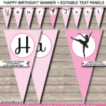 Ballerina Party Banner Template Birthday Banner Editable Bunting