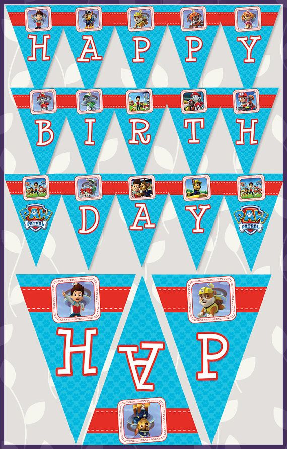 Banner Paw Patrol Birthday Paw Patrol Birthday Party Birthday 