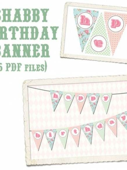 Birthday Banner Free Printable Shabby Chic 29 Ideas Shabby Chic 