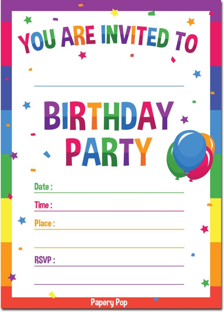 Birthday Party Invitations With Envelopes 15 Count Anniversary C 