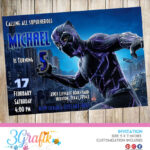 Black Panther Invitation Online Editable Template Party Supplies
