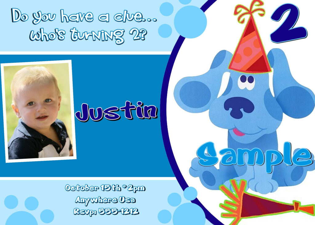 Blues Clues Birthday Party Purchase Your Invitation In A Digital Jpeg 