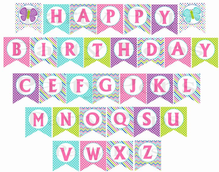 Butterfly Party Butterfly Banner Butterfly Birthday Banner Printable 