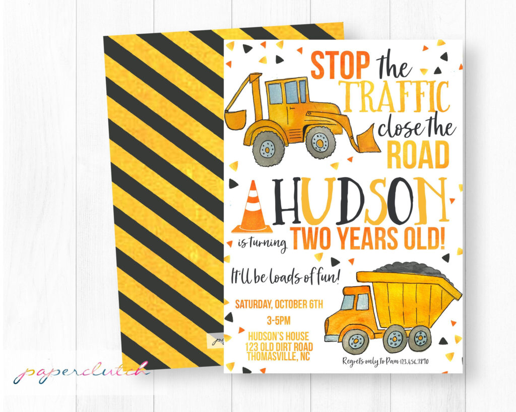 Construction Birthday Invitation Construction Party Invite Etsy In 