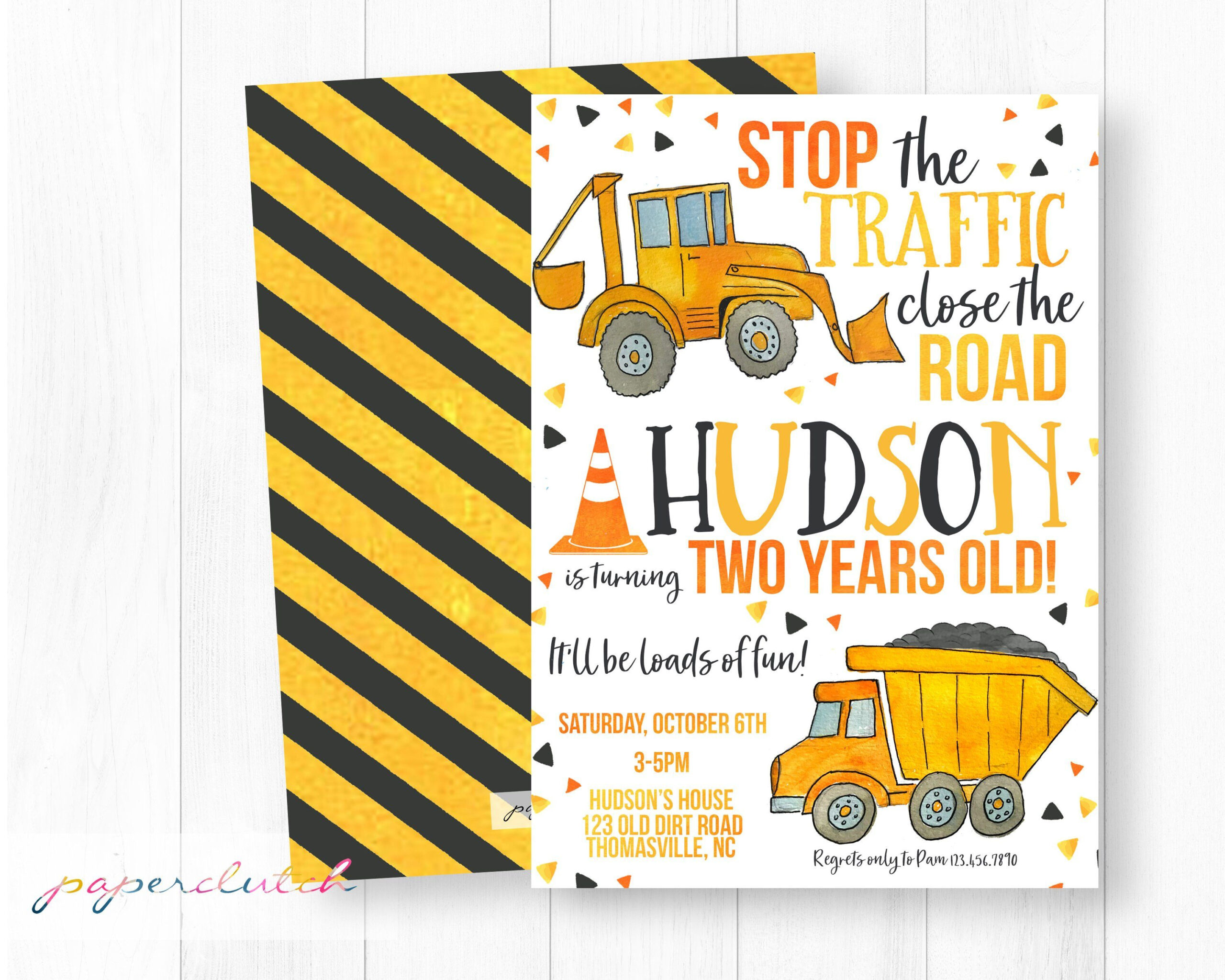 Construction Birthday Invitation Construction Party Invite Etsy In