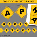 Construction Party Printable HAPPY BIRTHDAY Banner 482985