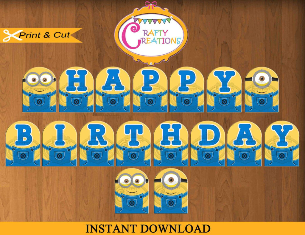 Despicable Me Banner Printable Minions By CraftyCreationsUAE Minion 