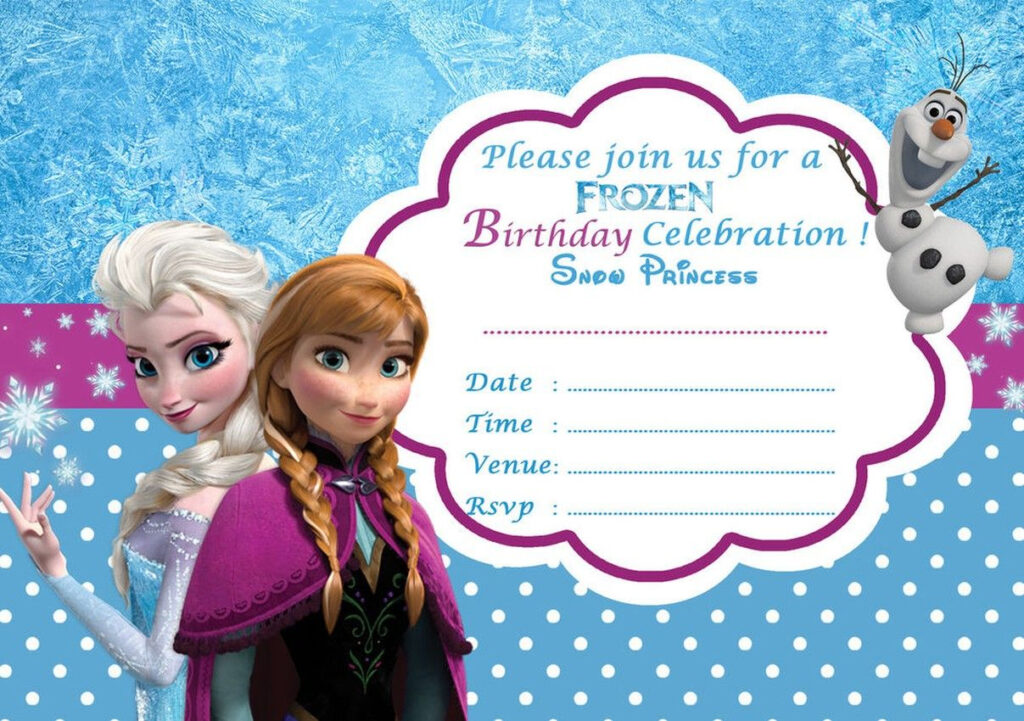 Disney Frozen Birthday Party Invitation Template Party Invite 