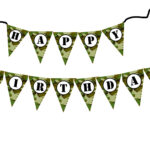 DIY Army Military Camouflage Birthday Banner Printable File
