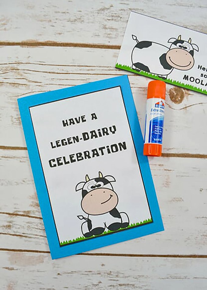 DIY Cow Birthday Card With FREE Printable Onion Rings Things
