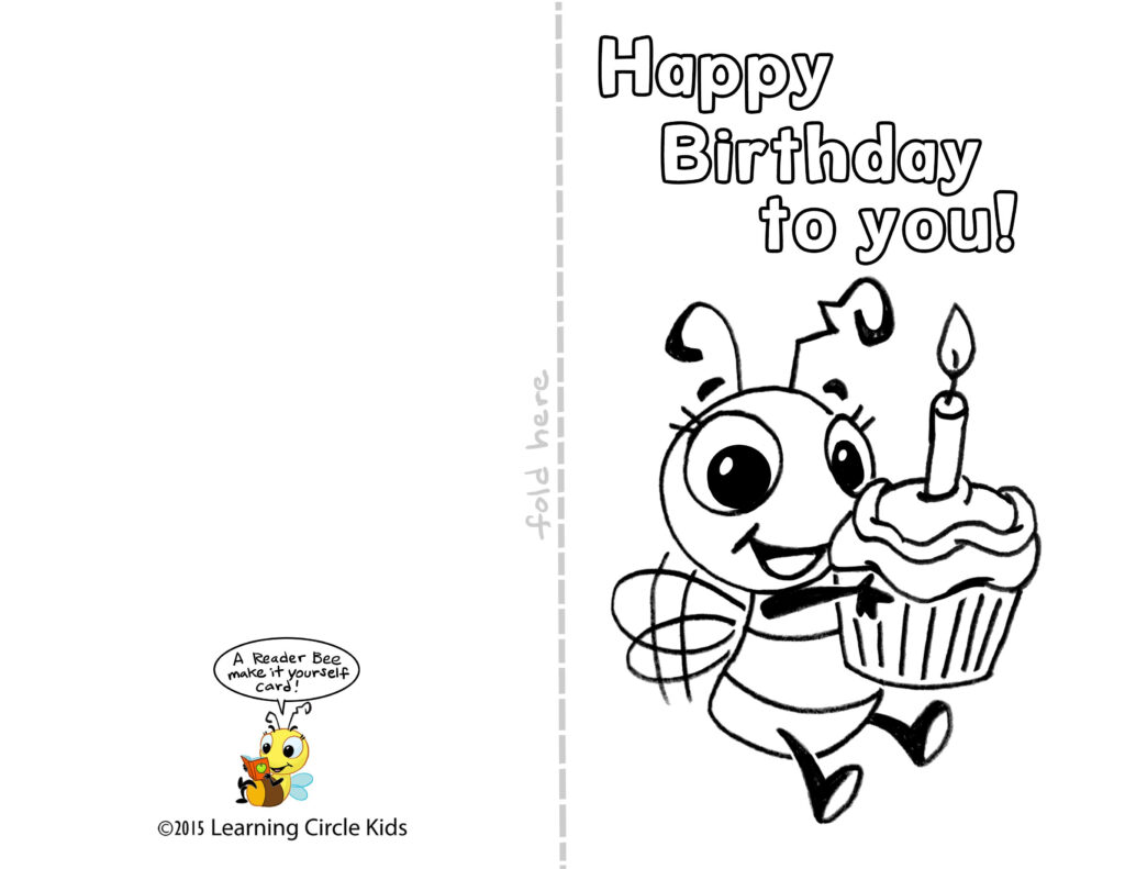 DIY Free Printable Birthday Card For Kids To Decorate And Write Their 