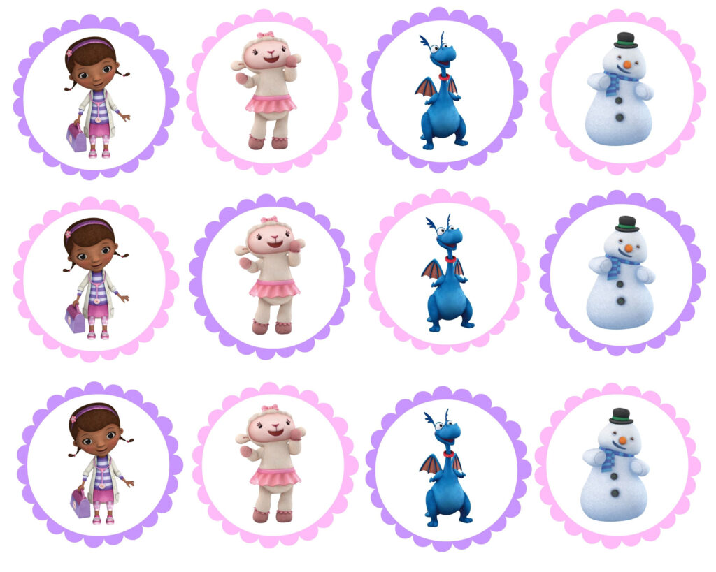 Doc Cupcake Topper Birthday Party Printables Free Doc Mcstuffins 