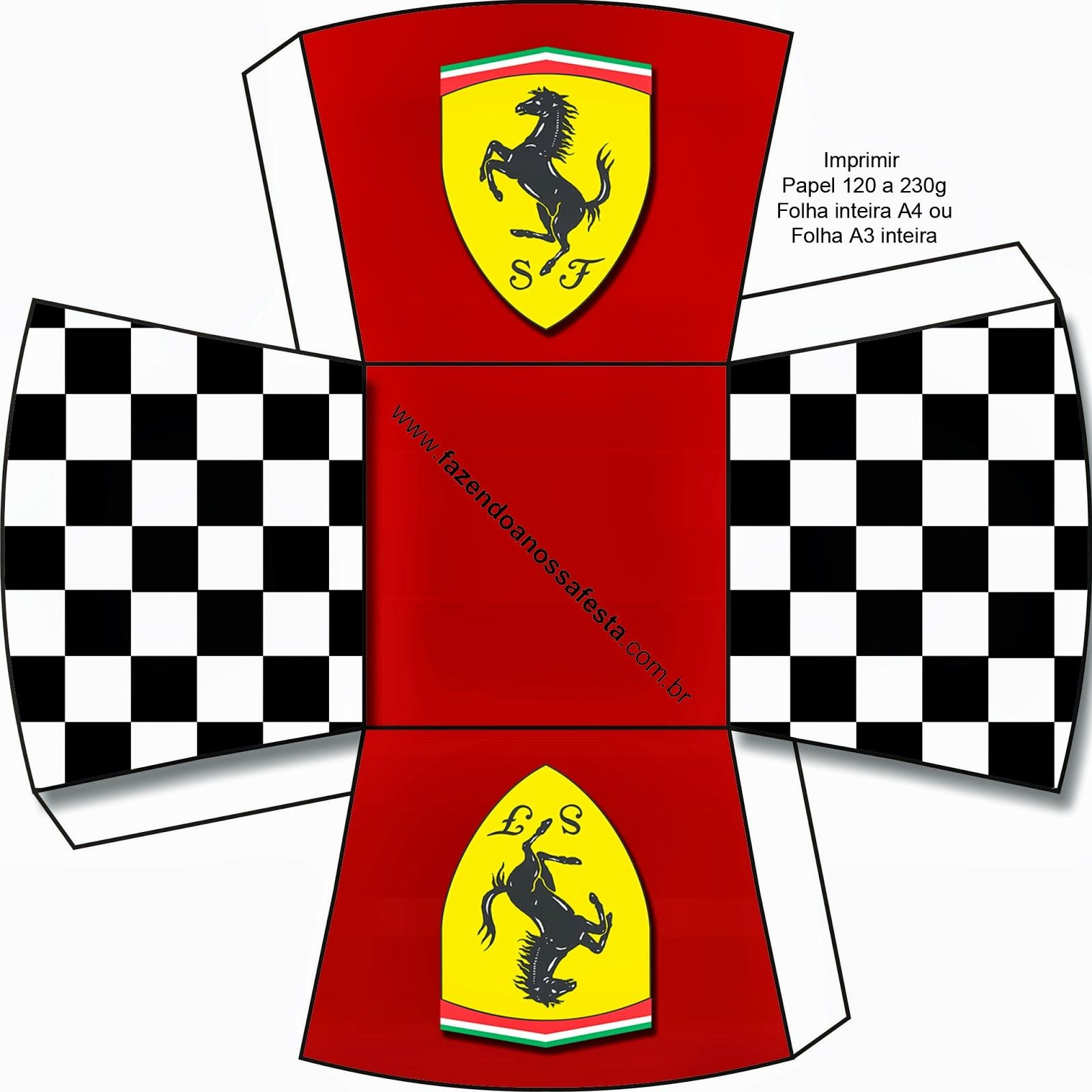 Ferrari Free Printable Boxes Ferrari Party Race Car Birthday Party