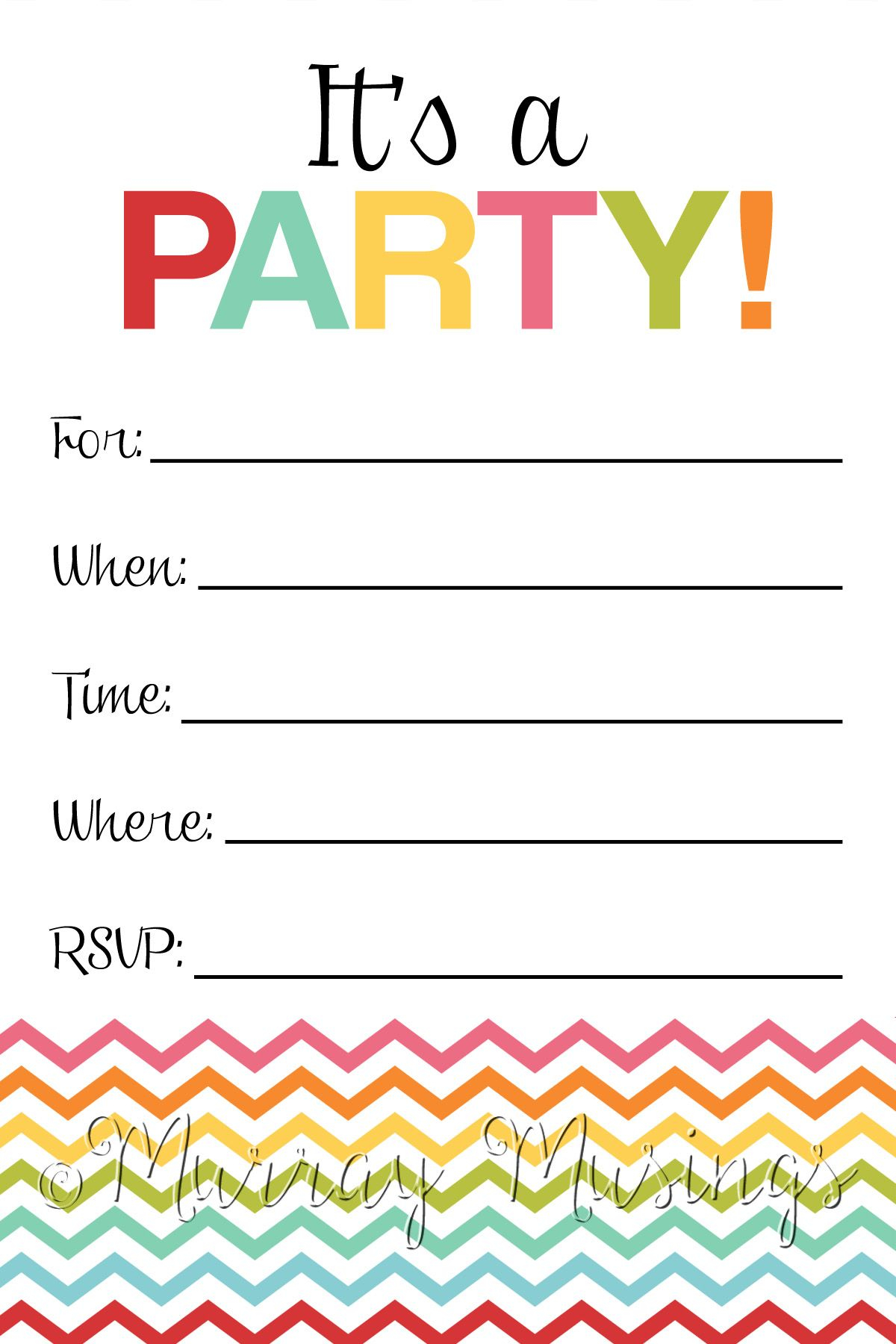 Fill In The Blank Birthday Party Invitation Printab Birthday Party