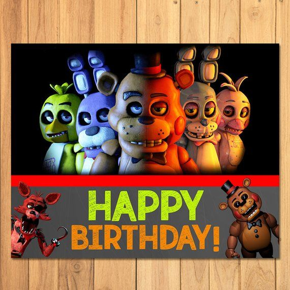 Five Nights At Freddy s Happy Birthday Sign FNAF Etsy Happy 