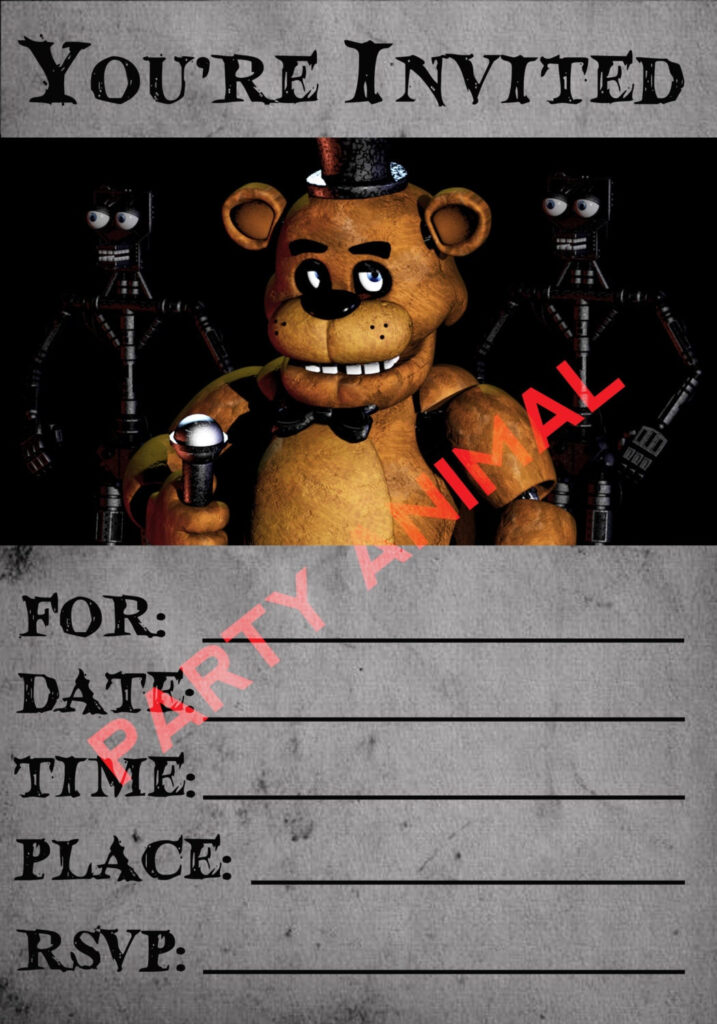 Five Nights At Freddy s Party Invitation Instant Download