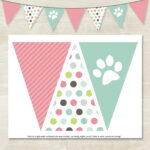 Flag Banner Instant Download Puppy Birthday Banner