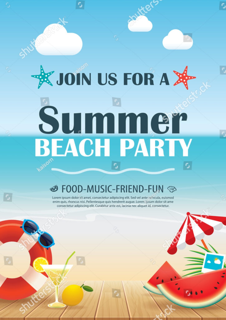 FREE 17 Beach Party Invitation Designs Examples In Publisher Word 