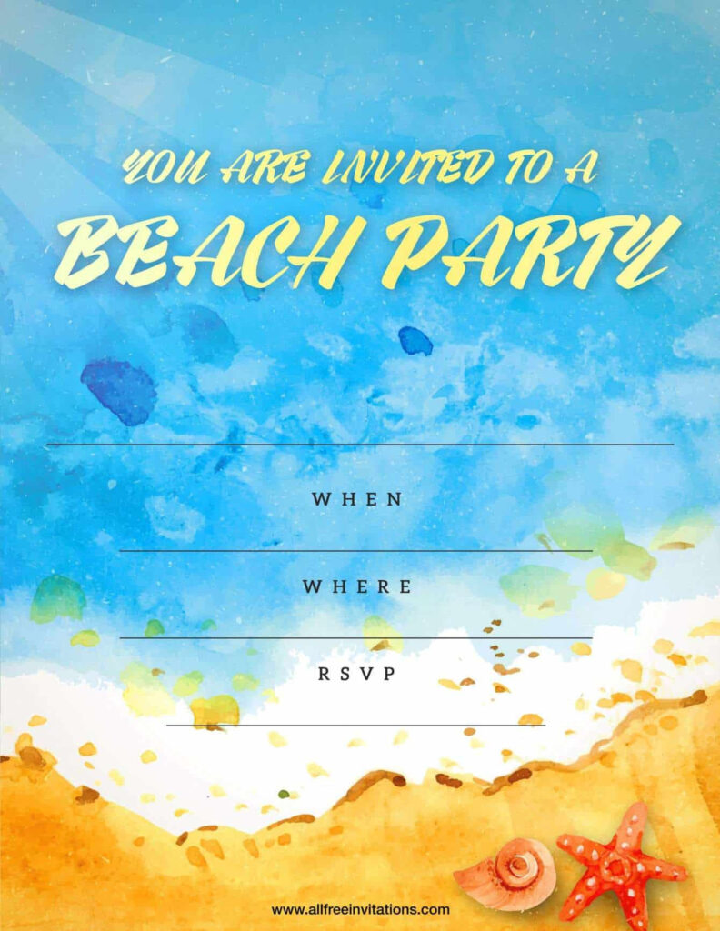 Free Beach Party Invitations All Free Invitations