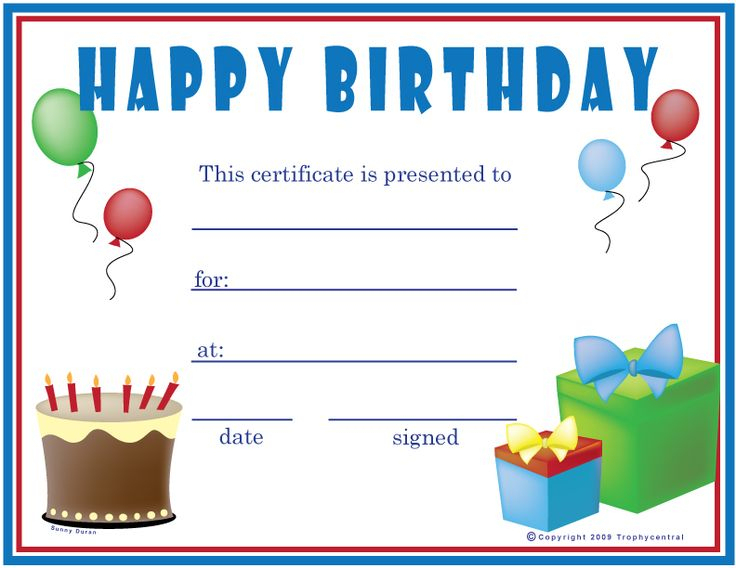 Free Birthday Boy Certificates Certificate Free Birthday Boy 