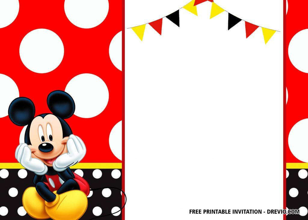 FREE Mickey Mouse Birthday Invitation Templates Latest Mickey 