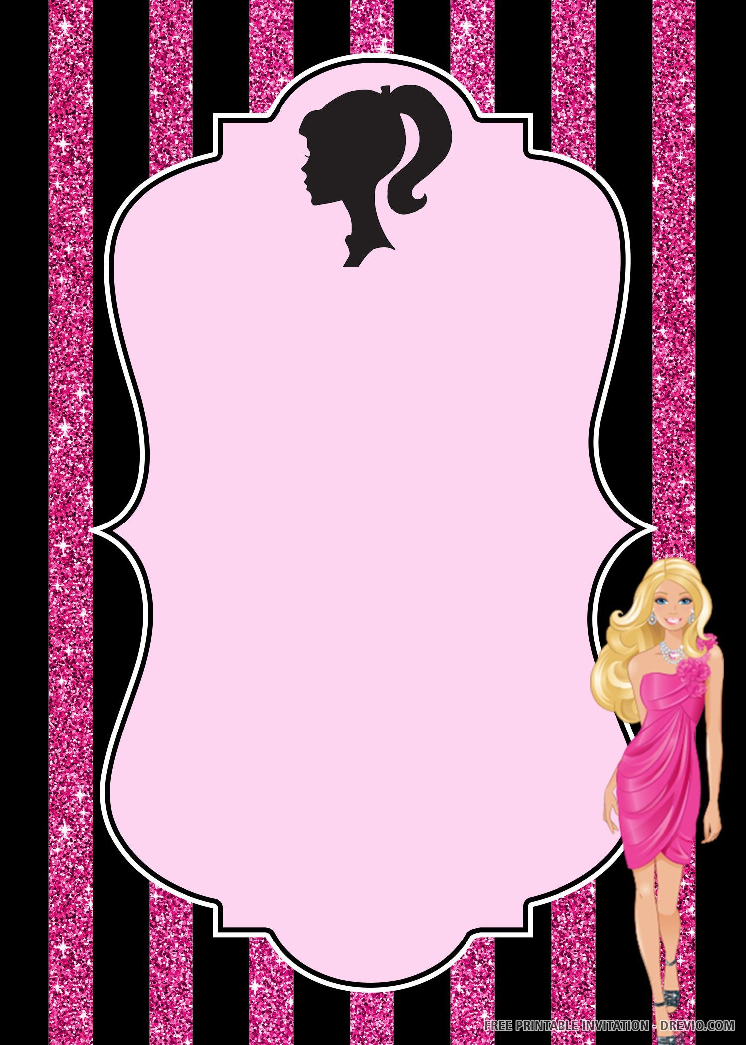 Free Printable Barbie Birthday Invitation Template Download Now Free