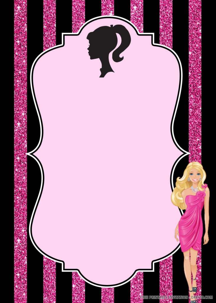 Free Printable Barbie Birthday Invitation Template Download Now Free 