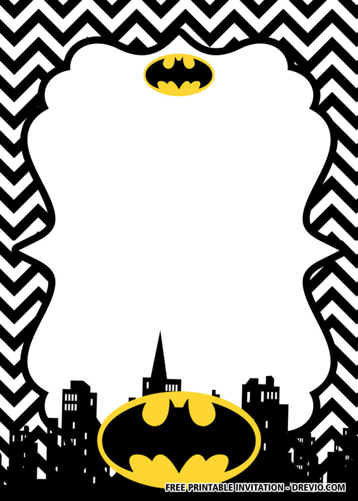 FREE Printable Batman Birthday Invitation Templates DREVIO