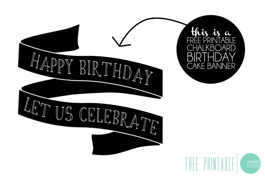 Free Printable Birthday Cake Banner Minted Strawberry