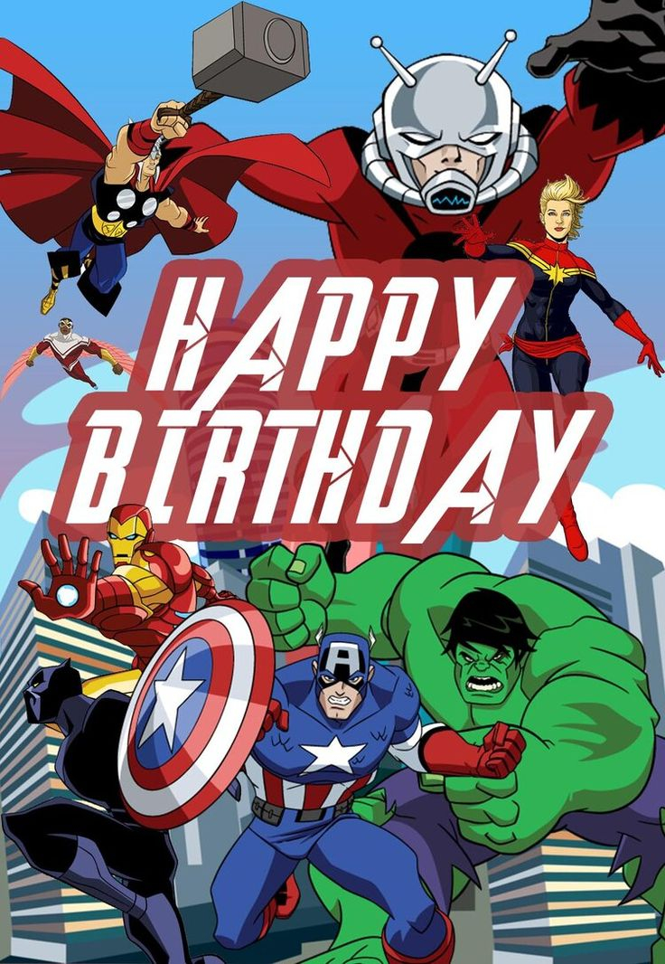 Free Printable Birthday Cards Birthday Card Template Avengers Birthday