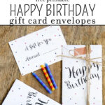 Free Printable Birthday Gift Card Envelopes Yellow Bliss Road