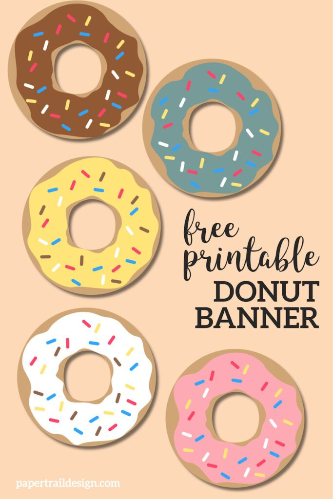 Free Printable Donut Banner Party Decor Paper Trail Design Donut 