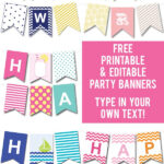 FREE Printable Editable Party Banners Tip Junkie