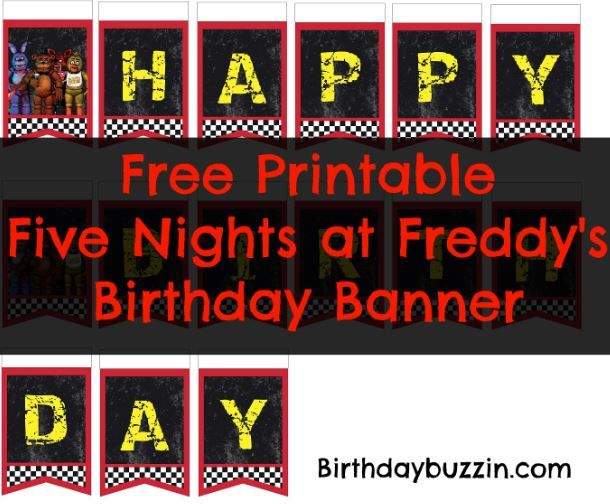 Free Printable Five Nights At Freddy s Birthday Banner Birthday 