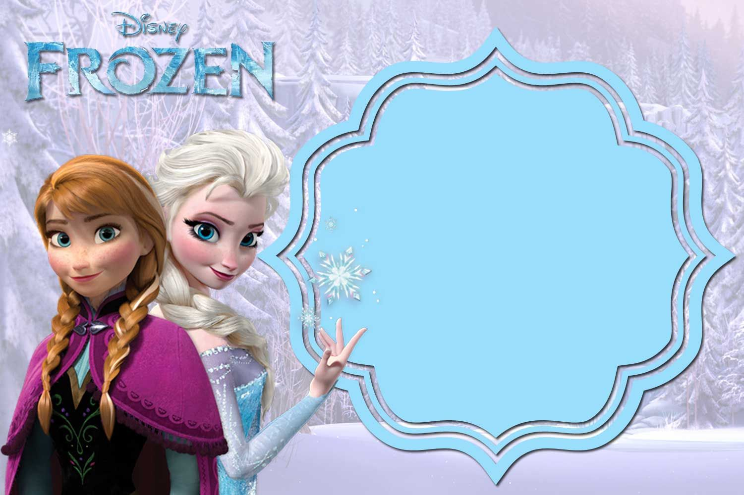 FREE Printable Frozen Anna And Elsa Invitation Templates Frozen