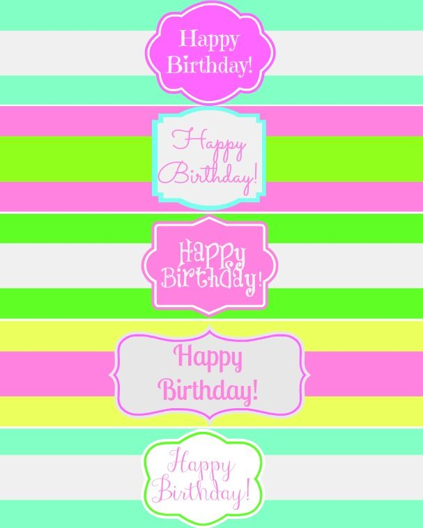 Free Printable Happy Birthday Water Bottle Label Wraps Mom 4 Real