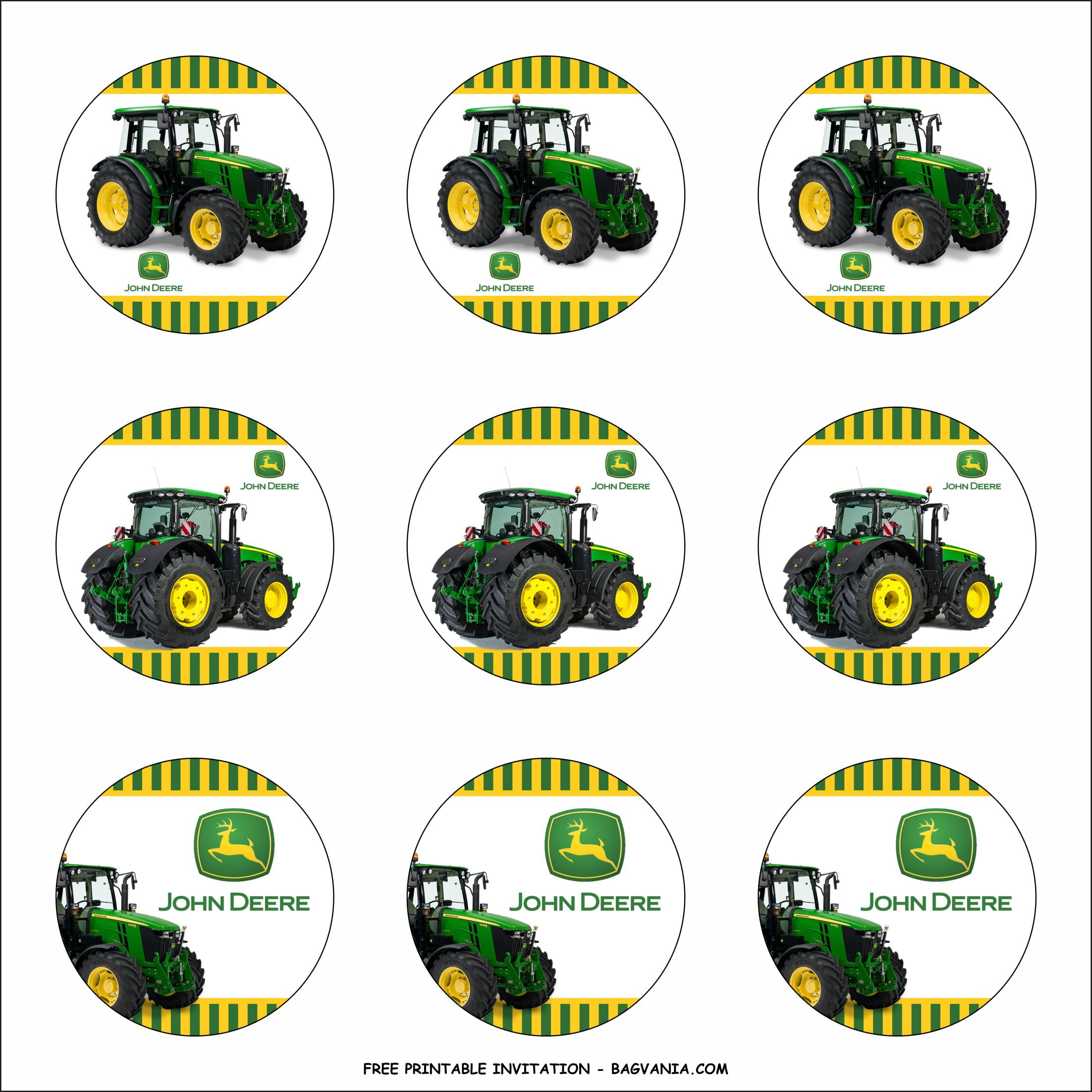 FREE PRINTABLE John Deere Birthday Party Kits Template FREE