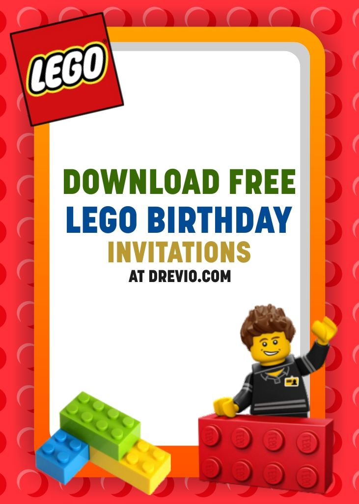 FREE Printable LEGO Birthday Invitation Templates Lego Birthday 