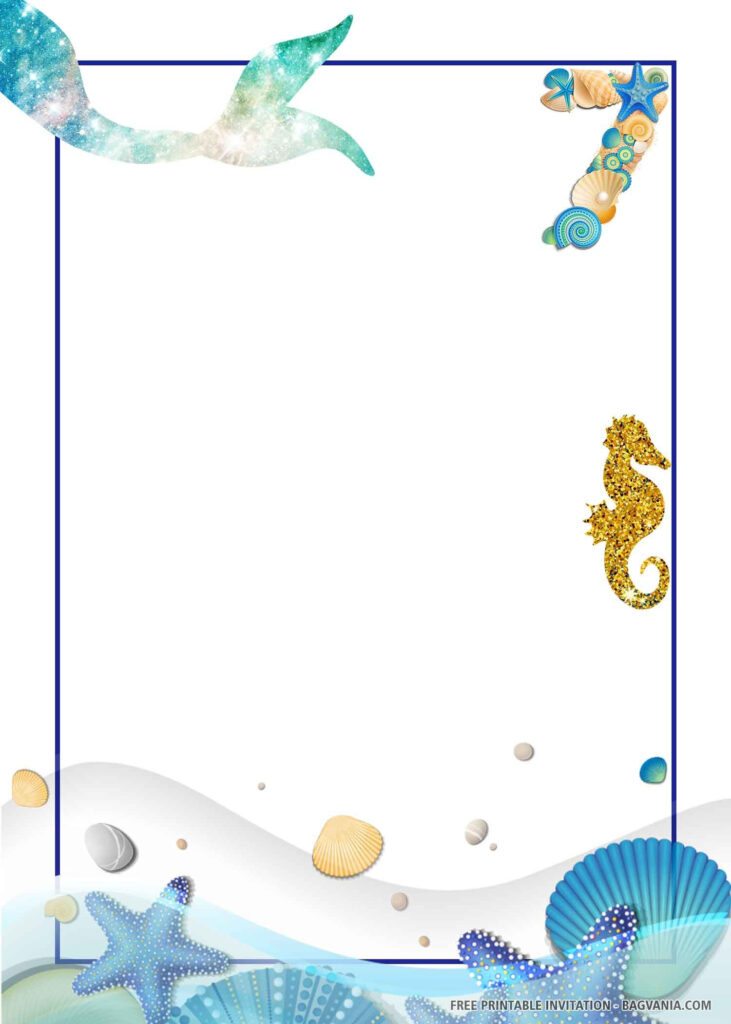  FREE PRINTABLE Mermaid Birthday Invitation Templates Mermaid 