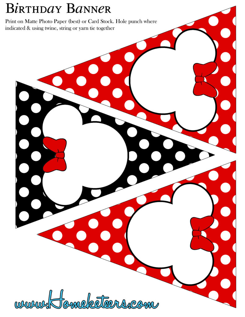 Free Printable Minnie Mouse Birthday Banner