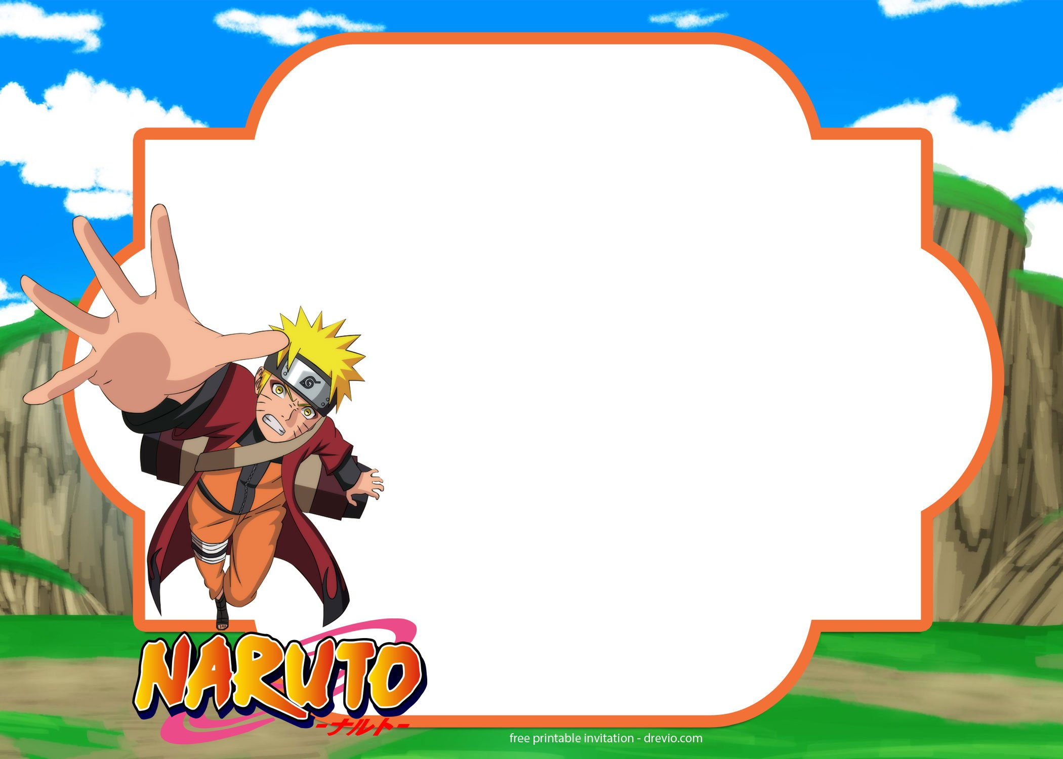 FREE Printable Naruto Birthday Invitation Template Download Hundreds