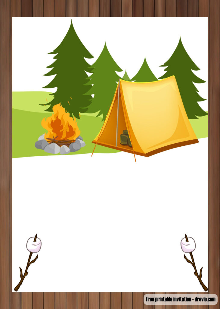 FREE Printable Outdoor Camping Birthday Invitation Templates Camping 